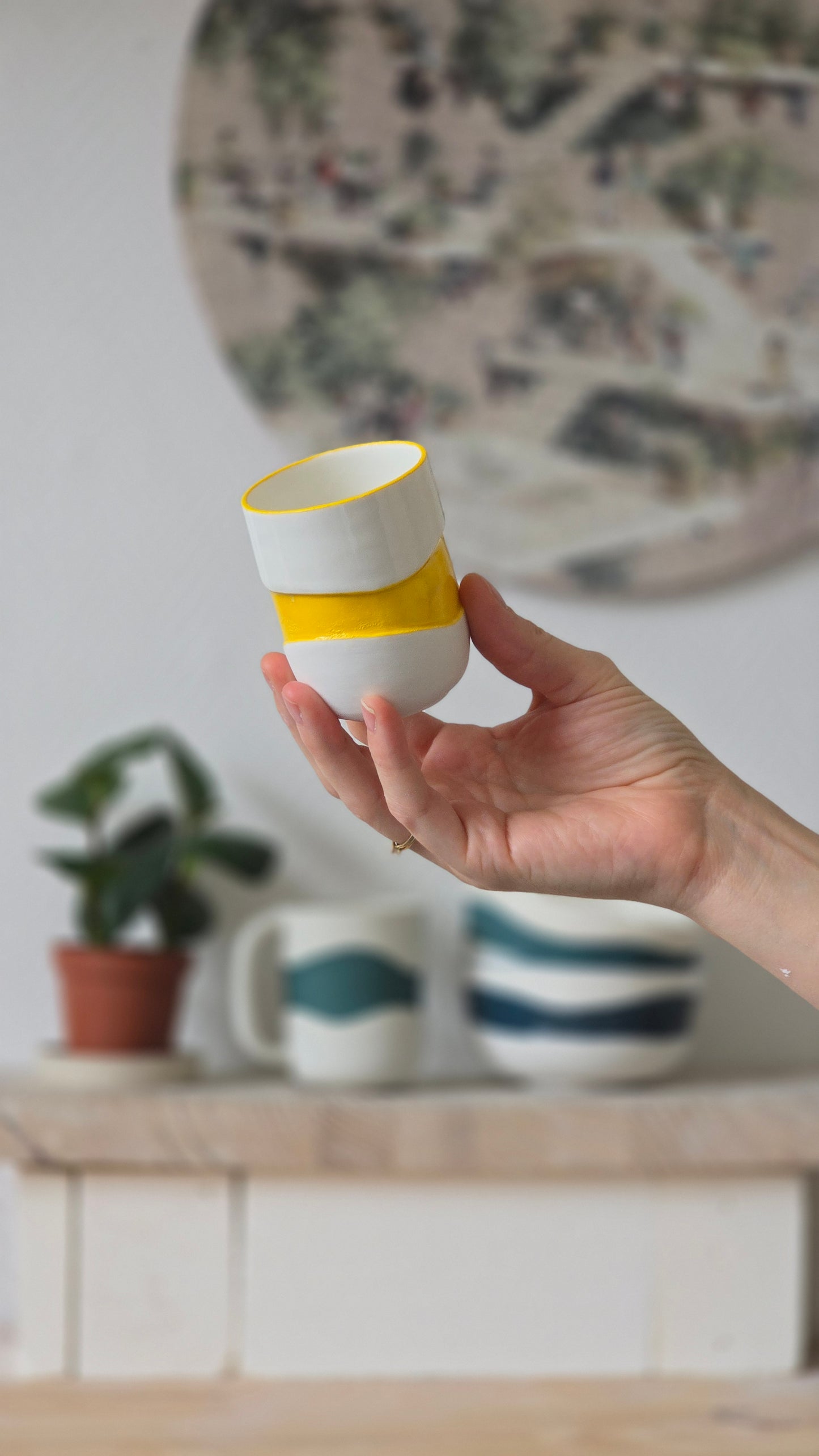 Tasse expresso Wavy jaune