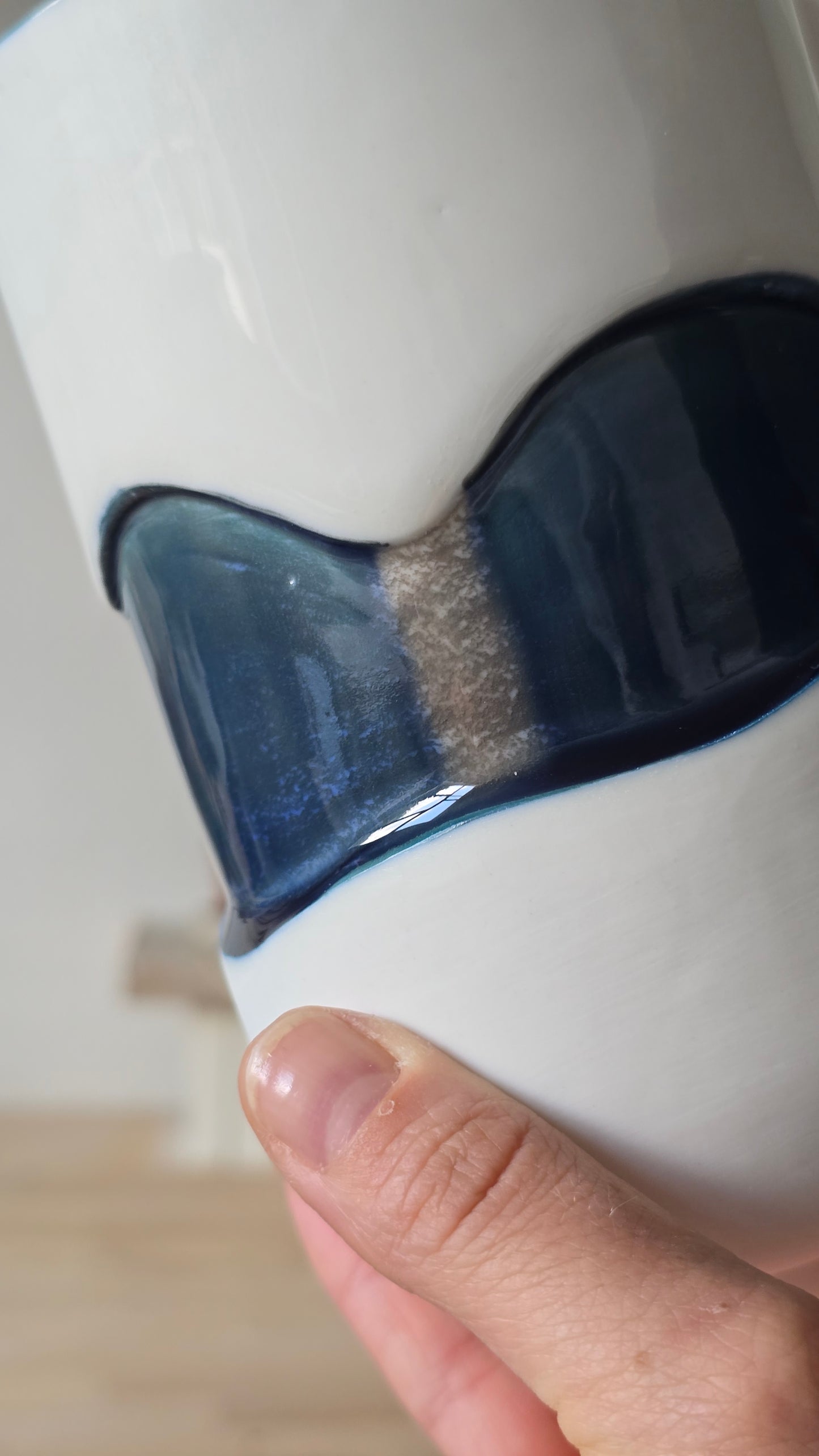 Grand mug Wavy vert/bleu