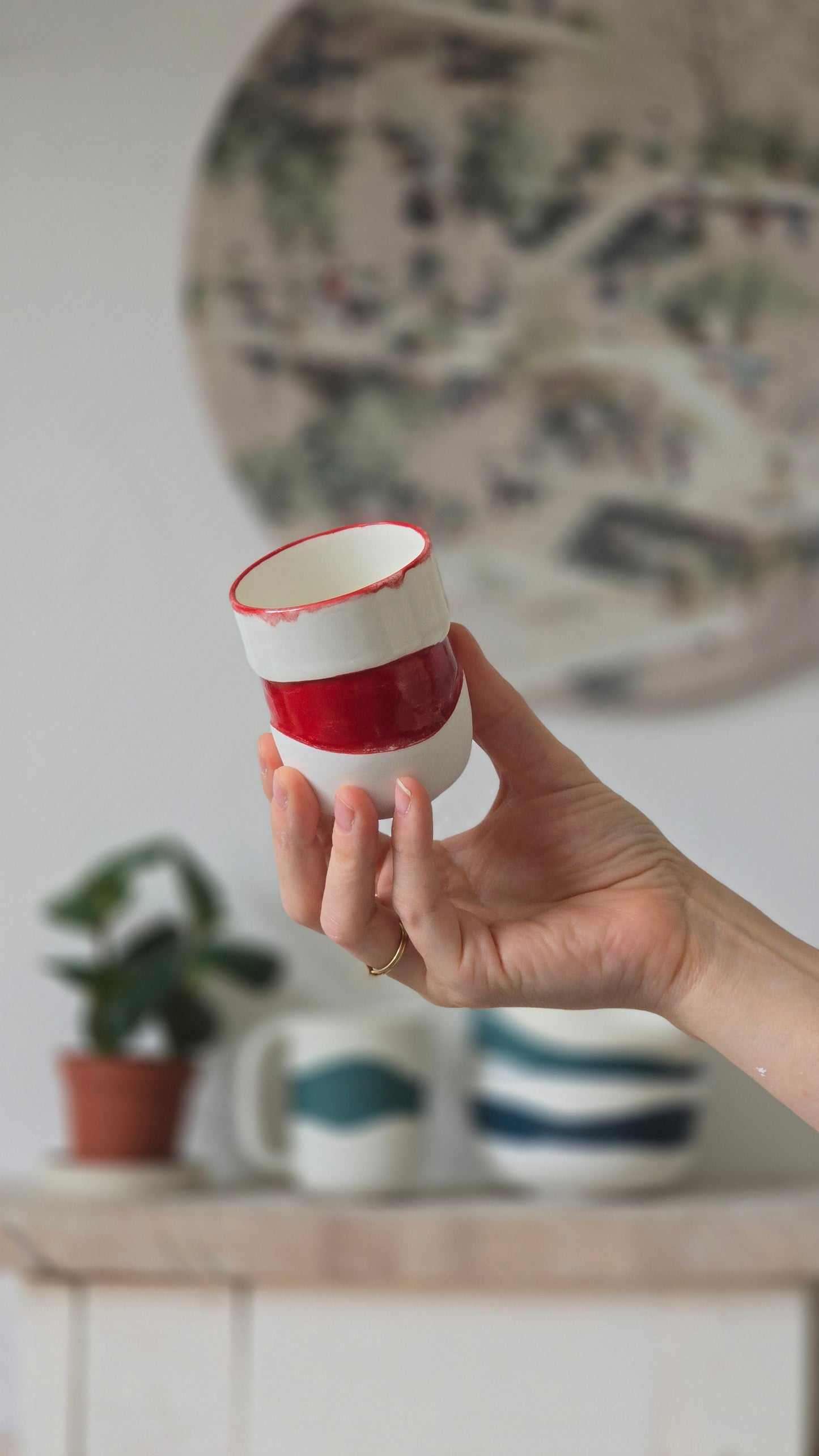 Tasse expresso Wavy rouge