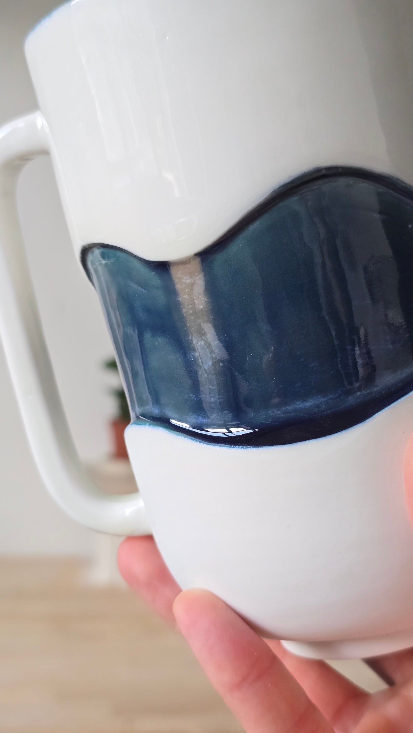 Grand mug Wavy vert/bleu
