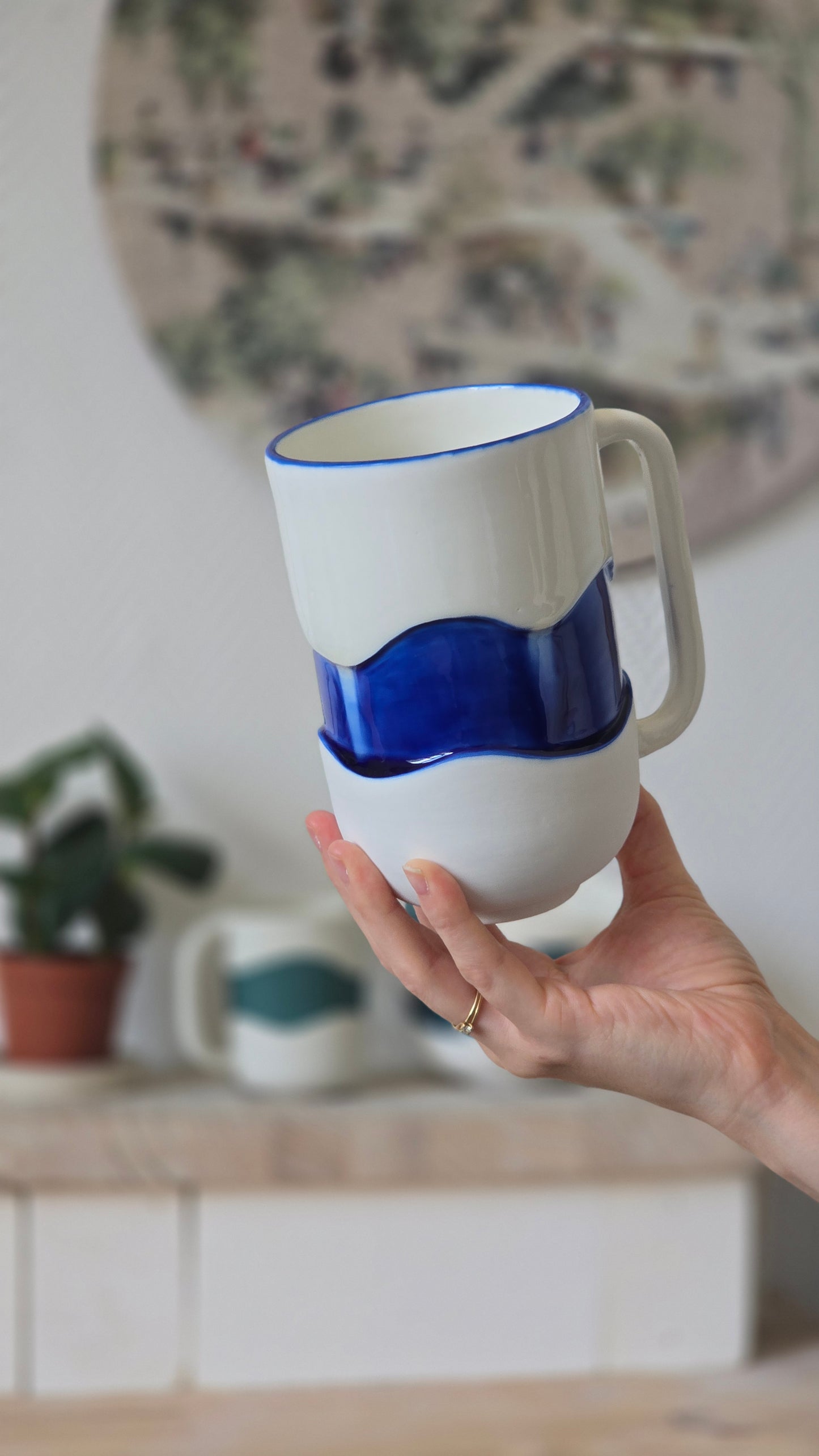 Grand mug Wavy bleu