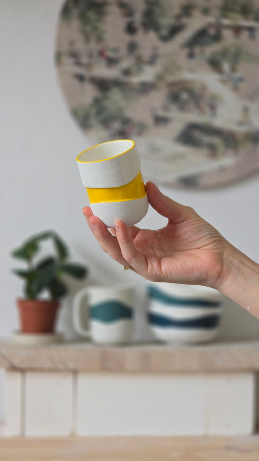 Tasse expresso Wavy jaune