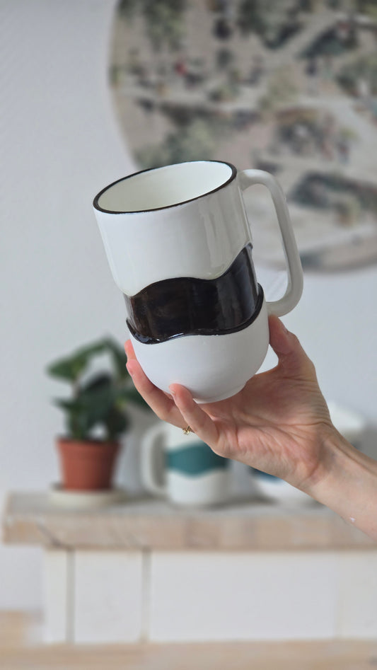 Grand mug Wavy noir