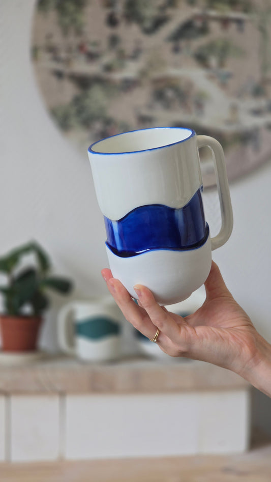 Grand mug Wavy bleu